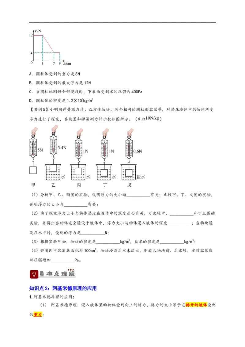 专题10浮力（原卷版）-备战2023中考物理一轮复习精细讲义_8、物理总复习_8.中考物理总复习_2023年中考复习资料_一轮复习_讲义+练习备战2023年中考物理一轮复习精细讲义