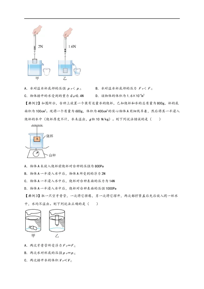 专题10浮力（原卷版）-备战2023中考物理一轮复习精细讲义_8、物理总复习_8.中考物理总复习_2023年中考复习资料_一轮复习_讲义+练习备战2023年中考物理一轮复习精细讲义
