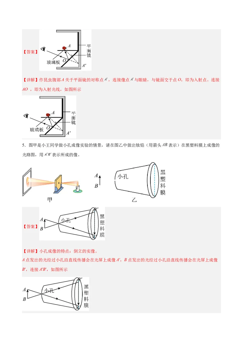 专题28光路作图专题（解析版）_8、物理总复习_8.中考物理总复习_2024年中考复习资料_一轮复习资料_完备战2024年中考物理一轮复习讲义练习（全国通用）_教师版（含答案解析）