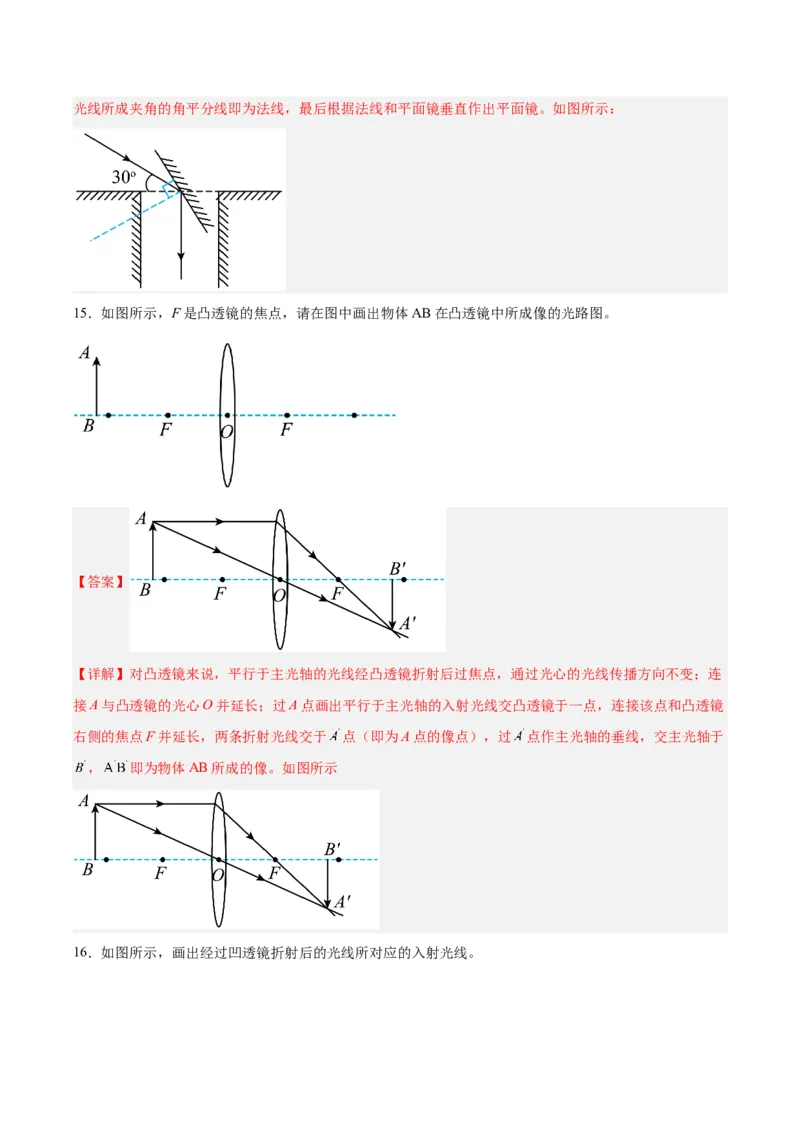 专题28光路作图专题（解析版）_8、物理总复习_8.中考物理总复习_2024年中考复习资料_一轮复习资料_完备战2024年中考物理一轮复习讲义练习（全国通用）_教师版（含答案解析）