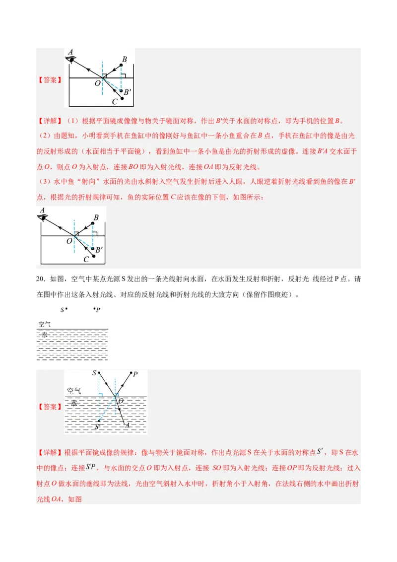 专题28光路作图专题（解析版）_8、物理总复习_8.中考物理总复习_2024年中考复习资料_一轮复习资料_完备战2024年中考物理一轮复习讲义练习（全国通用）_教师版（含答案解析）