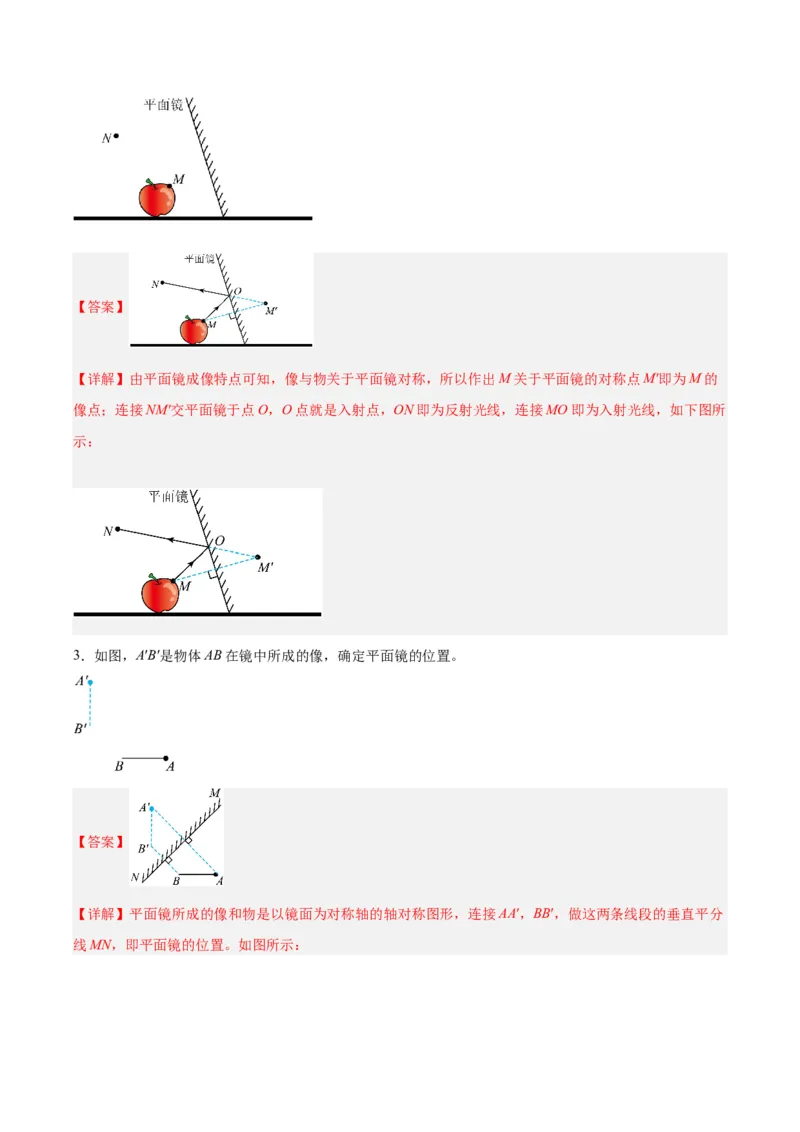 专题28光路作图专题（解析版）_8、物理总复习_8.中考物理总复习_2024年中考复习资料_一轮复习资料_完备战2024年中考物理一轮复习讲义练习（全国通用）_教师版（含答案解析）
