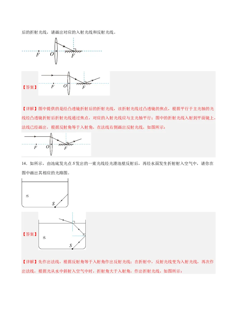 专题28光路作图专题（解析版）_8、物理总复习_8.中考物理总复习_2024年中考复习资料_一轮复习资料_完备战2024年中考物理一轮复习讲义练习（全国通用）_教师版（含答案解析）