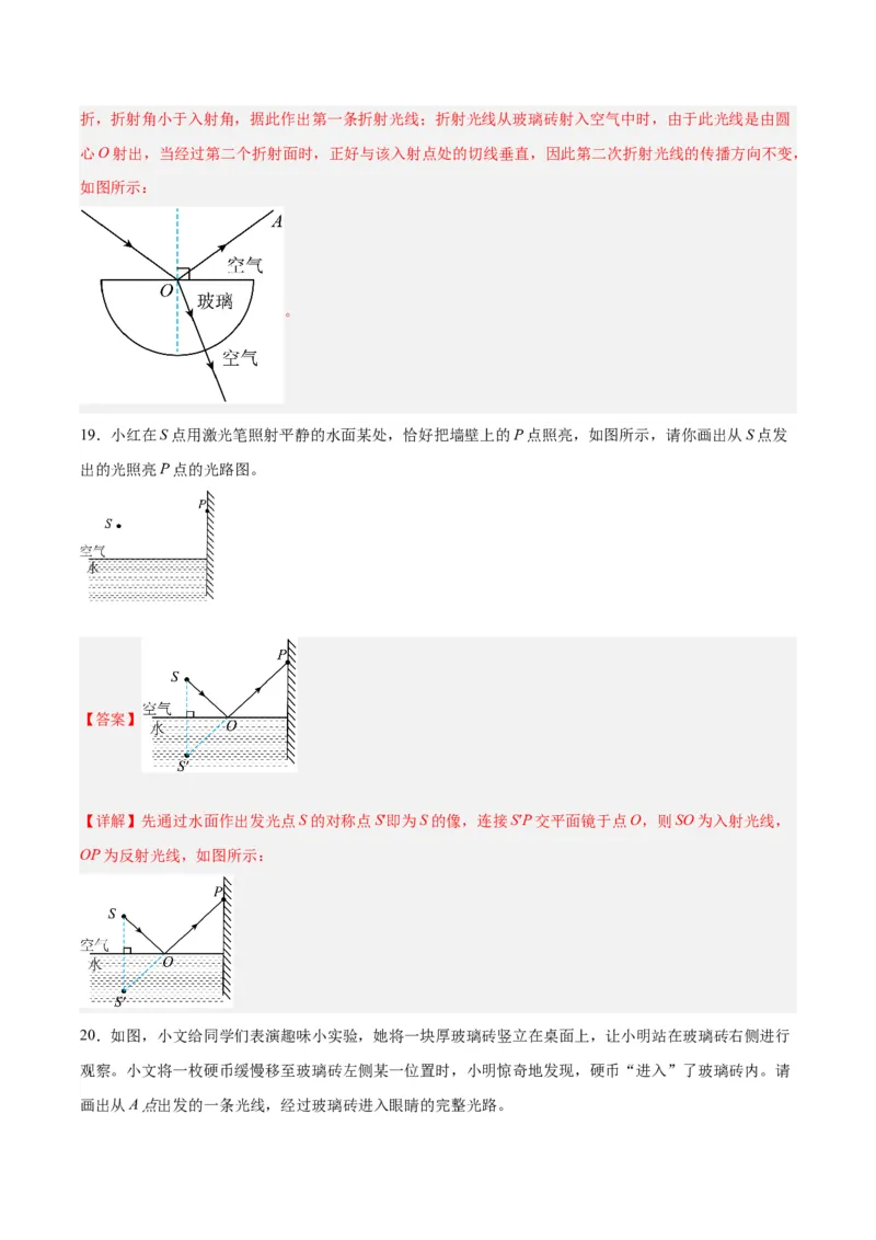 专题28光路作图专题（解析版）_8、物理总复习_8.中考物理总复习_2024年中考复习资料_一轮复习资料_完备战2024年中考物理一轮复习讲义练习（全国通用）_教师版（含答案解析）