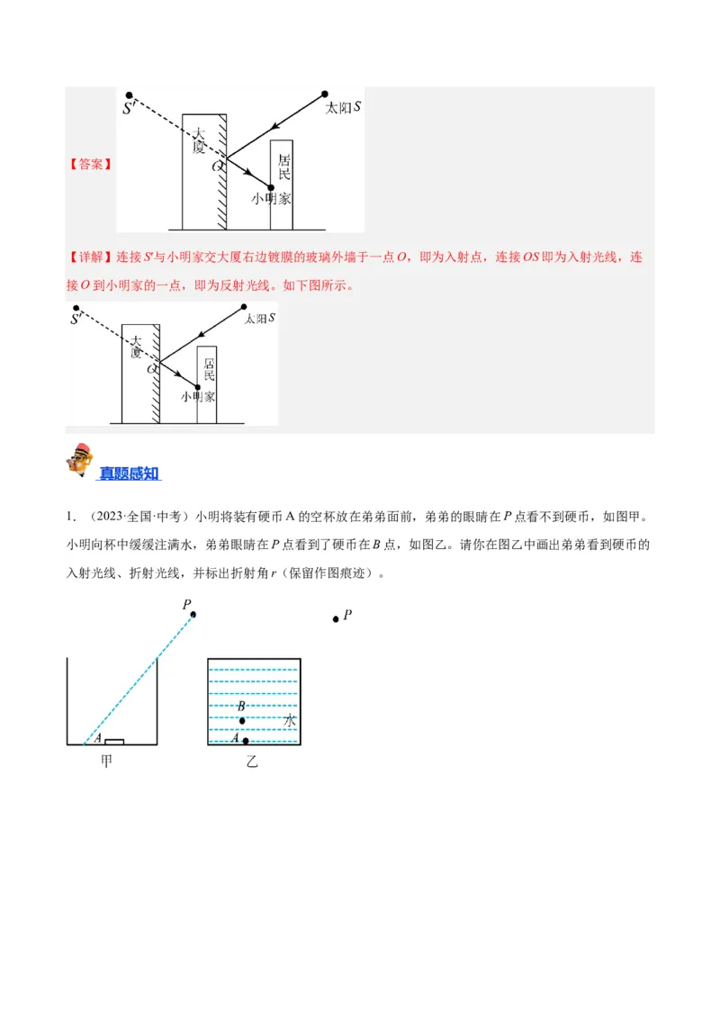 专题28光路作图专题（解析版）_8、物理总复习_8.中考物理总复习_2024年中考复习资料_一轮复习资料_完备战2024年中考物理一轮复习讲义练习（全国通用）_教师版（含答案解析）