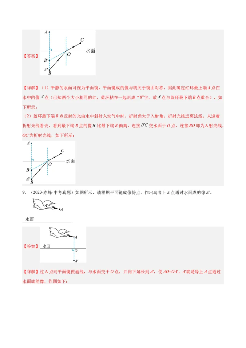 专题28光路作图专题（解析版）_8、物理总复习_8.中考物理总复习_2024年中考复习资料_一轮复习资料_完备战2024年中考物理一轮复习讲义练习（全国通用）_教师版（含答案解析）