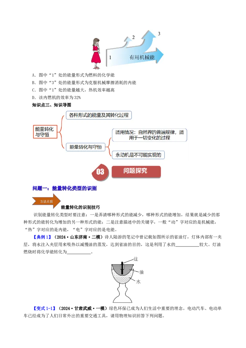 课时14.3能量的转化和守恒（学生版）_初物_八年级上下册+九年级全一册物理_九年级物理全一册_讲义_2025版