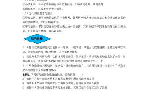 专题13细胞的分化、衰老和死亡（串讲）（解析版）_新高考复习资料_2024年新高考复习资料_一轮复习资料_完备战2024年高考生物一轮复习串讲精练（新高考专用）_串讲_解析版