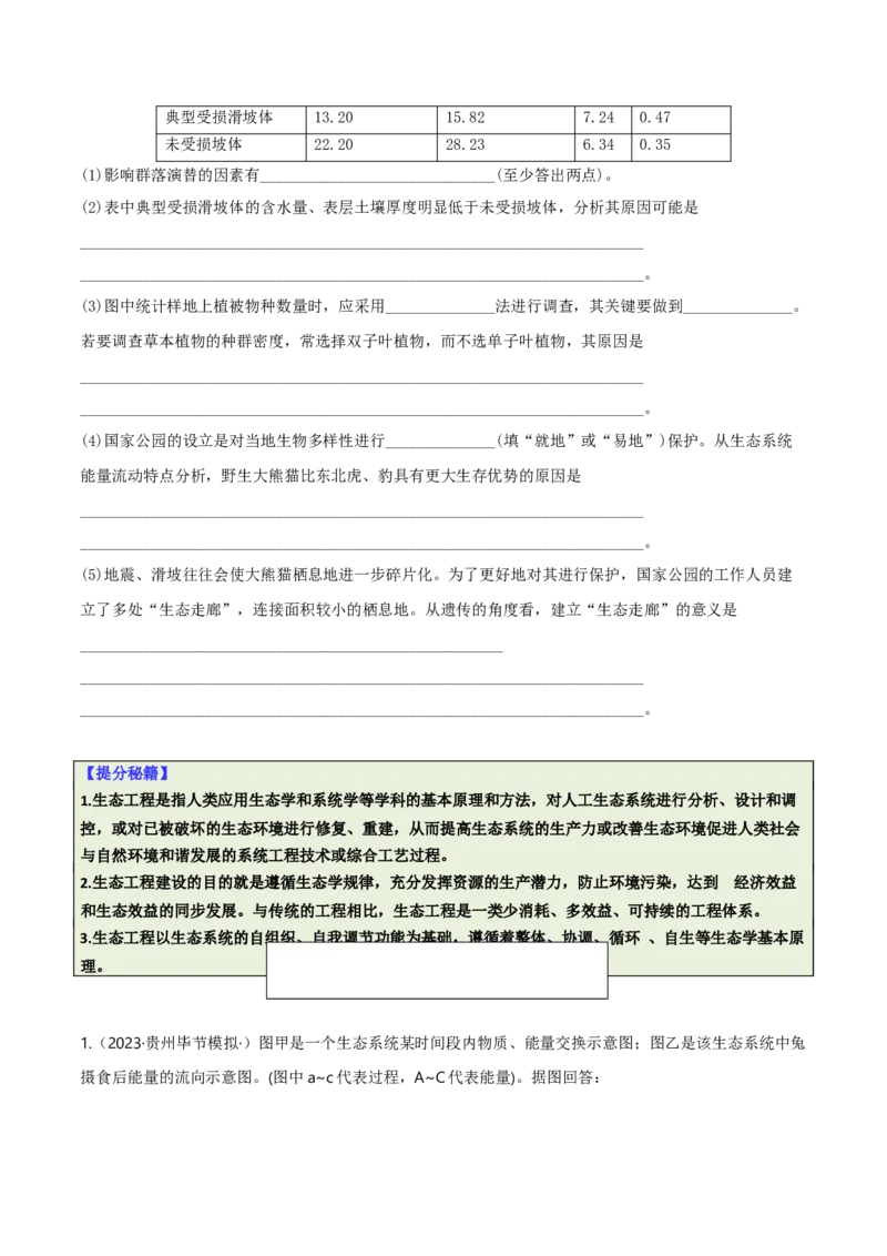 专题08生态系统综合题（原卷版）_2025年新高考资料_二轮复习_2025年高考生物二轮热点题型归纳与变式演练（新高考通用）3404350_专题08生态系统综合题