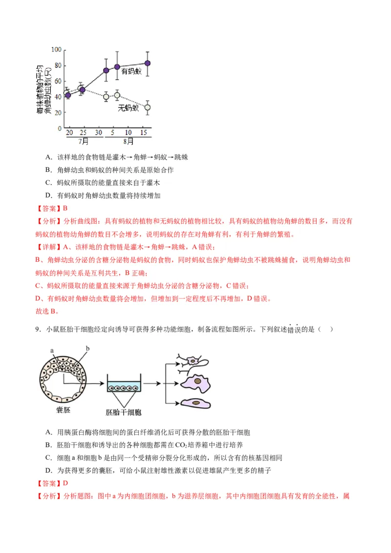黄金卷03（解析版）-赢在高考&middot;黄金8卷备战2024年高考生物模拟卷（天津专用）_2024年新高考资料_4.2024高考模拟预测试卷
