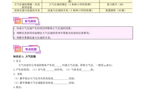 专题12大气压强和流体压强（解析版）_8、物理总复习_2024年中考复习资料_一轮复习_完备战2024年中考物理一轮复习考点帮（全国通用）_教师版（含答案解析）
