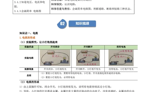 课时15.2电流和电路（教师版）_初物_八年级上下册+九年级全一册物理_九年级物理全一册_讲义_2025版