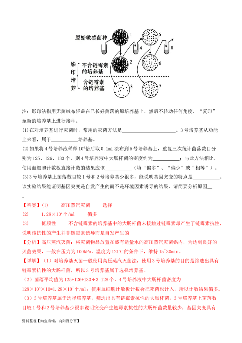 专题10生物技术与工程（解析版）_新高考复习资料_2024年新高考复习资料_二轮复习资料_2024年高考生物二轮热点题型归纳与变式演练（新高考通用）_教师版（含答案解析）