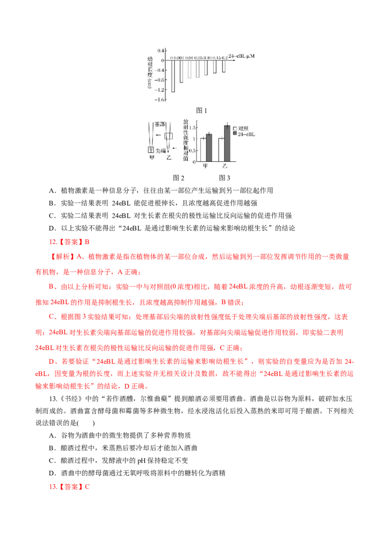 黄金卷05（解析版）-赢在高考&middot;黄金8卷备战2024年高考生物模拟卷（吉林专用）_2024年新高考资料_4.2024高考模拟预测试卷