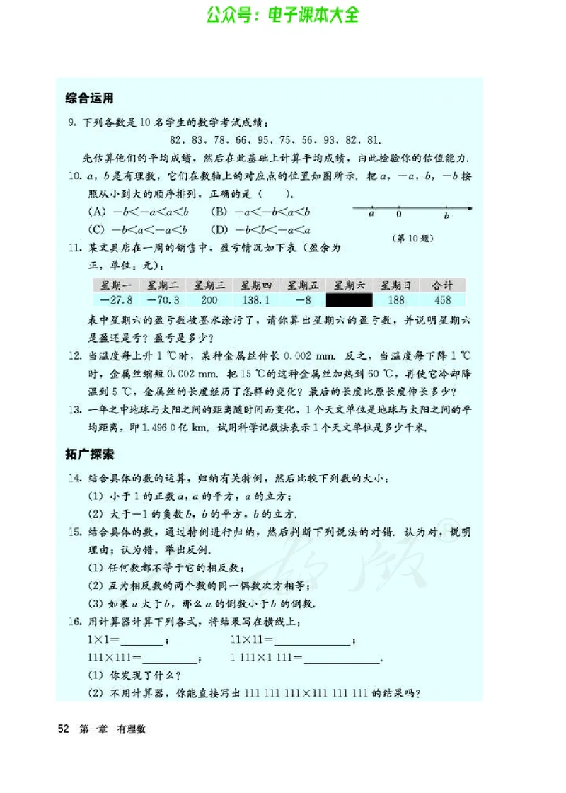 数学七年级上册_初中电子课本_2.数学_人教版_上册