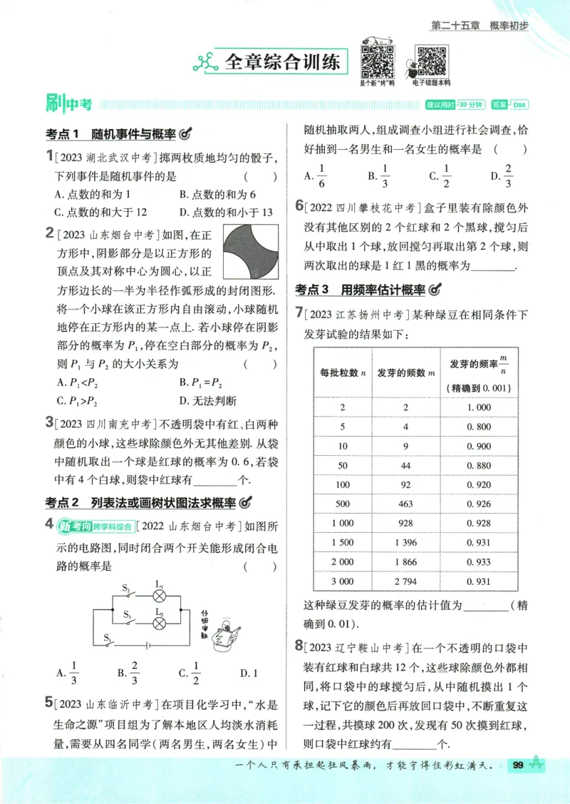 2025版《初中必刷题》数学RJ9上_初中全科电子版试卷练习试题_25初中必刷题_2025版《初中必刷题》数学RJ9上