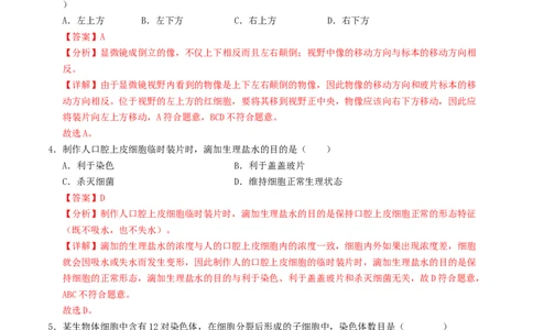 七年级生物期末模拟卷01（全解全析）（人教版2024）_初中全科电子版试卷练习试题_生物_生物人教版7上练习&mdash;24新版已更新_人教生物7年级上期末试卷11份
