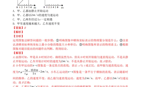 专题01运动图像分析和计算（解析版）_初中全科电子版试卷练习试题_物理_8年级上册物理试题_人教版物理八年级上专项练习（040份）
