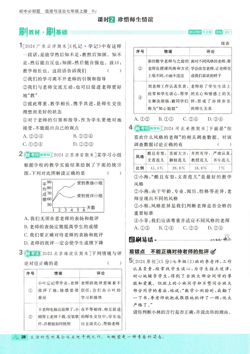 2025版《初中必刷题》道法RJ7上_初中全科电子版试卷练习试题_25初中必刷题_2025版《初中必刷题》道法RJ7上