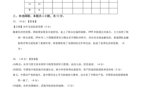 2024年中考押题预测卷01（湖南长沙卷）-历史（参考答案）_初中全科电子版试卷练习试题_历史_2024中考模拟题历史(1)_押题预测
