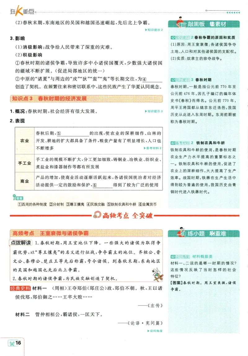2025版《初中必刷题》历史RJ7上-狂K重点_初中全科电子版试卷练习试题_25初中必刷题_2025版《初中必刷题》历史RJ7上
