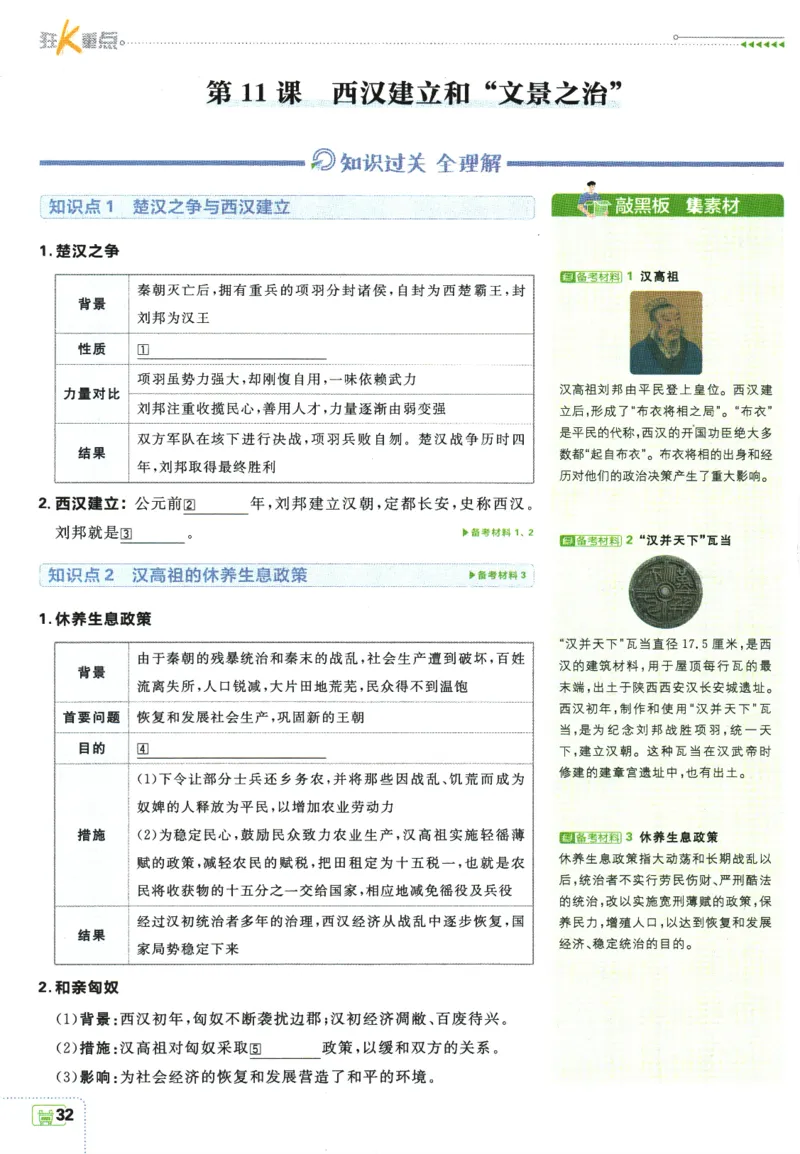 2025版《初中必刷题》历史RJ7上-狂K重点_初中全科电子版试卷练习试题_25初中必刷题_2025版《初中必刷题》历史RJ7上