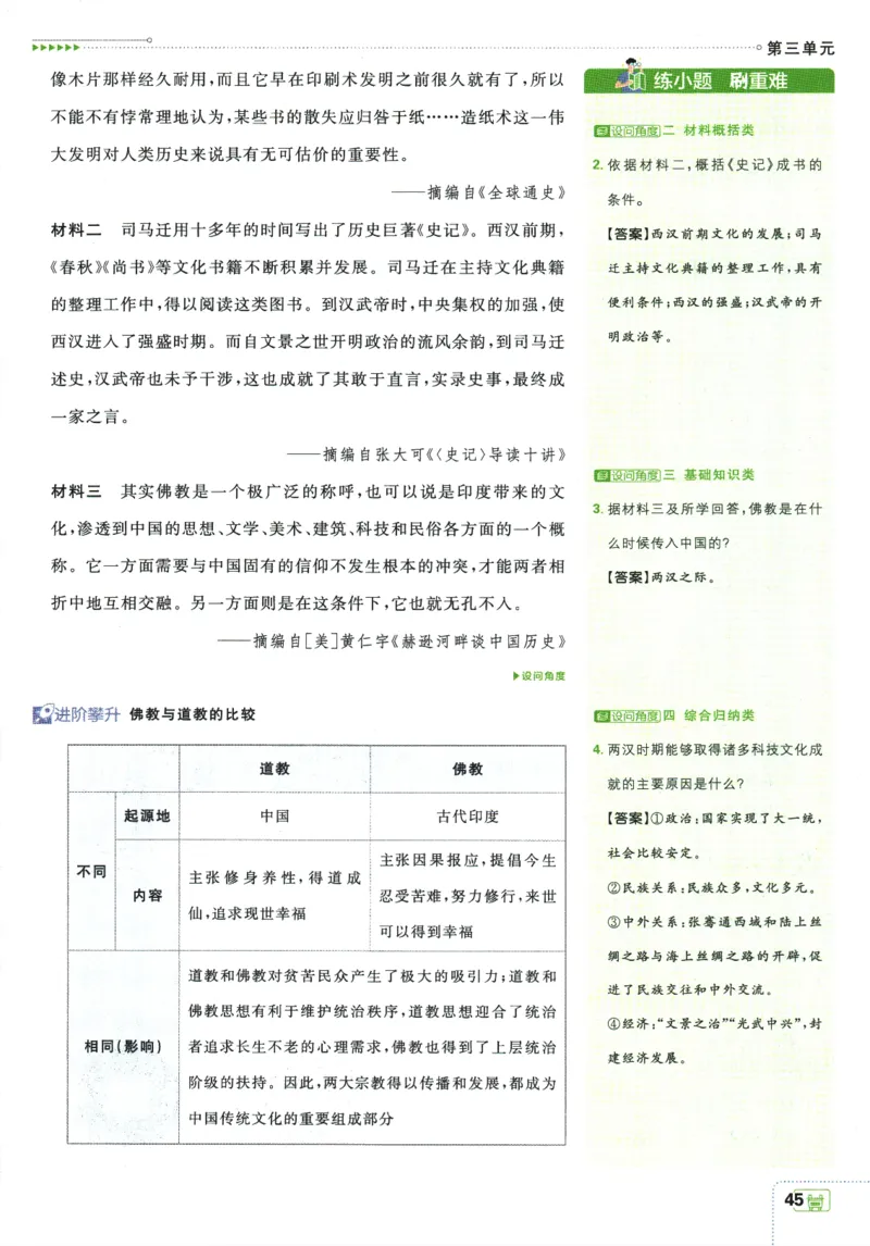 2025版《初中必刷题》历史RJ7上-狂K重点_初中全科电子版试卷练习试题_25初中必刷题_2025版《初中必刷题》历史RJ7上