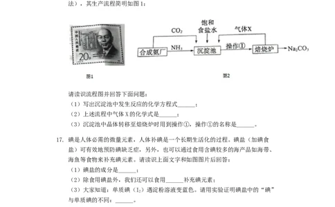2019山东济宁化学试卷+答案+解析(word整理版)_山东历年中考真题_山东省历年中考真题2013~2024_初中化学历年真题（2013-2024）