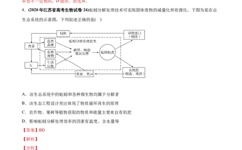 专题18生态系统及其保护-2020年高考真题和模拟题生物分项汇编（教师版含解析）_新高考复习资料_2022年新高考复习资料_2022年一轮复习最新版_1.2022年高考生物一轮复习全国通用版