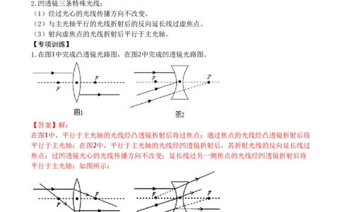 专题06透镜及透镜成像作图（解析版）_初中全科电子版试卷练习试题_物理_8年级上册物理试题_人教版物理八年级上专项练习（040份）