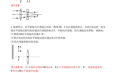 专题06透镜及透镜成像作图（解析版）_初中全科电子版试卷练习试题_物理_8年级上册物理试题_人教版物理八年级上专项练习（040份）