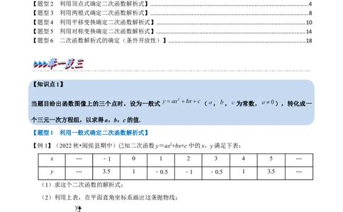 专题22.10二次函数解析式的确定六大题型（人教版）（解析版）_初中全科电子版试卷练习试题_数学_9上初中人教版数学练习、试卷_人教数学九年级上专项练习（028份）