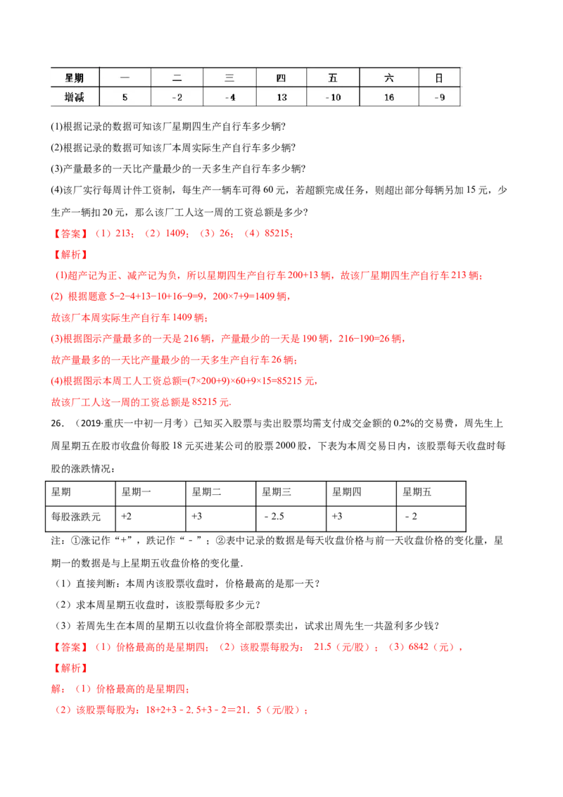 1.1正数和负数测试（解析版）（人教版）_初中全科电子版试卷练习试题_数学_7上初中人教版数学练习、试卷24新版已更新_人教数学七年级上课时练习（109份）
