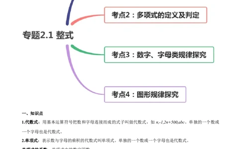 2.1整式讲练（解析版）（人教版）_初中全科电子版试卷练习试题_数学_7上初中人教版数学练习、试卷24新版已更新_人教数学七年级上课时练习（109份）