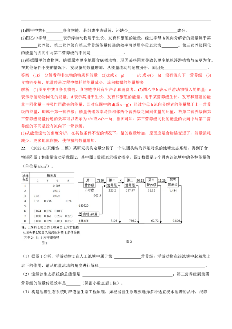 专题14生态系统（练）-2023年高考生物二轮复习讲练测（全国通用）（解析版）_通用版（老高考）复习资料_2023年复习资料_二轮复习_2023年高考生物二轮复习讲练测（全国通用）
