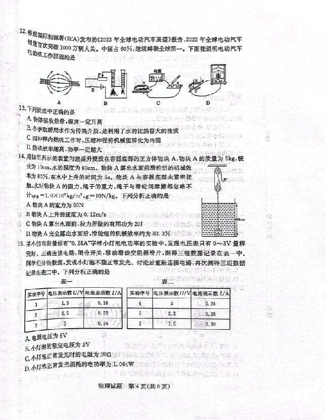 2023山东滨州物理试卷(图片版)_山东历年中考真题_山东省历年中考真题2013~2024_初中物理历年真题（2013-2024）