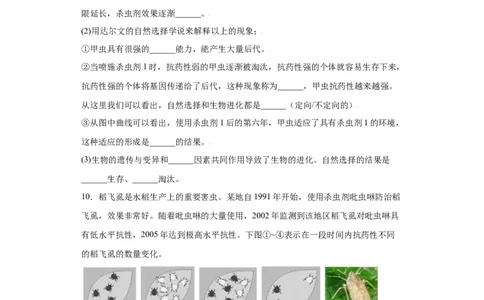 7.3.3生物进化的原因（练习）-（人教版）（原卷版）_初中全科电子版试卷练习试题_生物_生物8下练习_人教生物8年级下课时练习51份