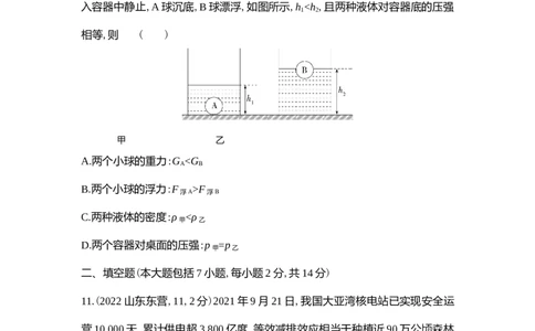 2022东营物理试卷+答案+解析(word整理版)_山东历年中考真题_山东省历年中考真题2013~2024_初中物理历年真题（2013-2024）