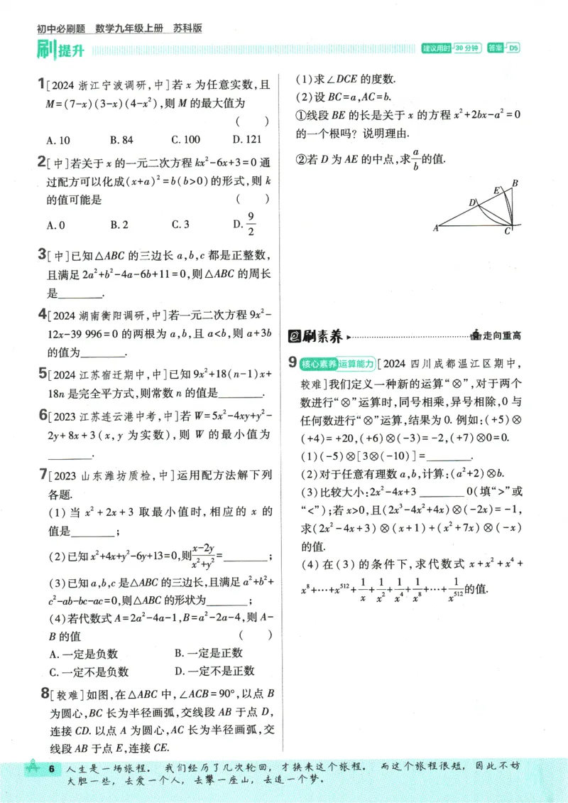 2025版《初中必刷题》数学SK9上_初中全科电子版试卷练习试题_25初中必刷题_2025版《初中必刷题》数学SK9上