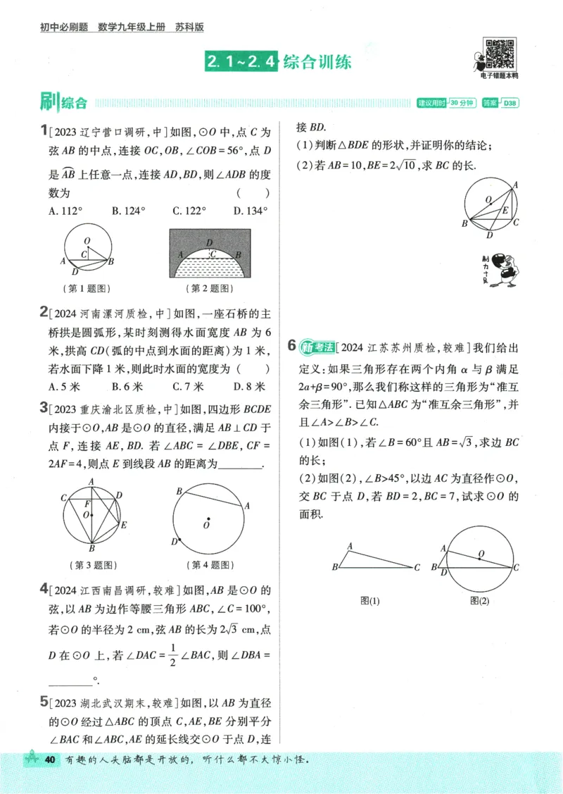 2025版《初中必刷题》数学SK9上_初中全科电子版试卷练习试题_25初中必刷题_2025版《初中必刷题》数学SK9上