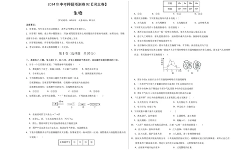 2024年中考押题预测卷（河北卷02）-生物（考试版）A3_初中全科电子版试卷练习试题_生物_2024中考模拟题生物(1)_押题预测