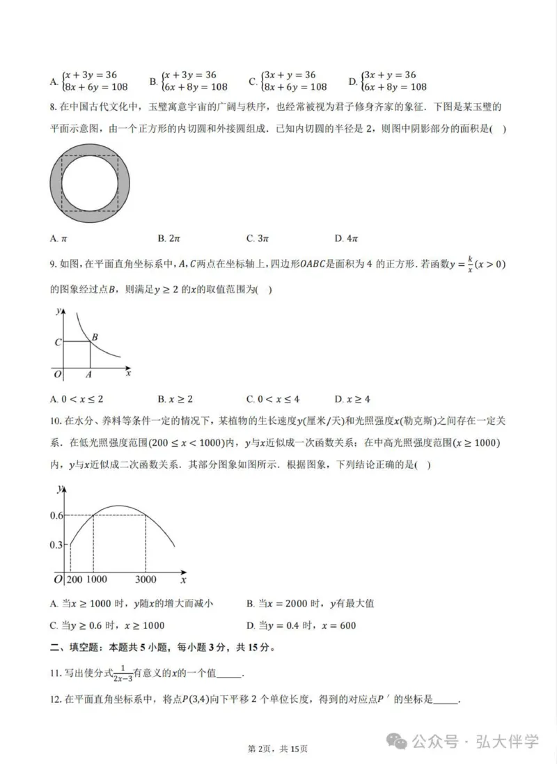 2025年山东中考数学真题完整版_山东历年中考真题_山东省2025中考题_山东省统考（临沂、枣庄、聊城、菏泽）_数学（真题+答案）