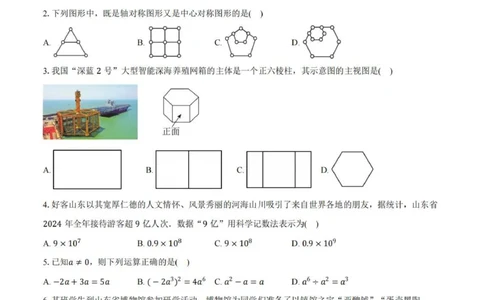 2025年山东中考数学真题完整版_山东历年中考真题_山东省2025中考题_山东省统考（临沂、枣庄、聊城、菏泽）_数学（真题+答案）