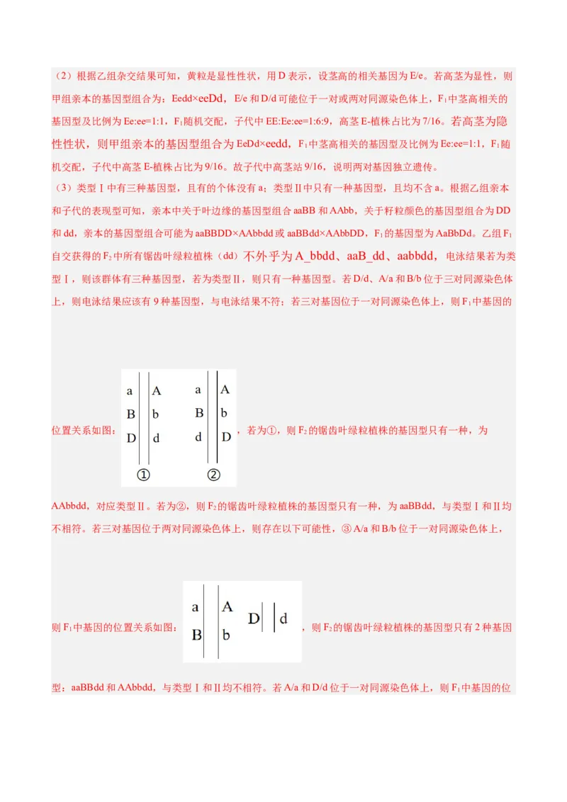 专题20非选择专题（5大题型）（解析版）_2025年新高考资料_一轮复习_备战2025年高考生物一轮复习题型全覆盖（新高考通用）