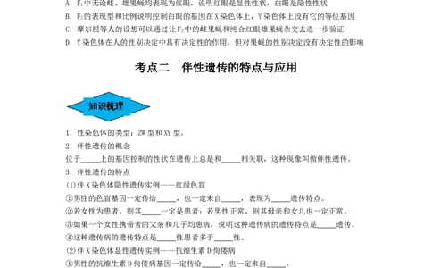 专题16基因在染色体上、伴性遗传和人类遗传病（串讲）（原卷版）_新高考复习资料_2024年新高考复习资料_一轮复习资料_完备战2024年高考生物一轮复习串讲精练（新高考专用）_串讲