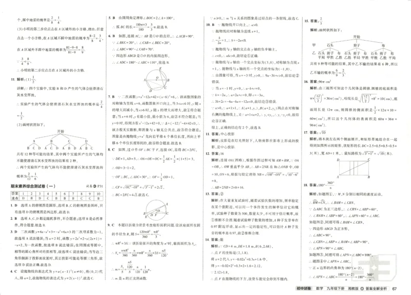 2025春53初中试卷数学湘教版9年级下册(1)_初中全科电子版试卷练习试题_初中全科《53中考试卷》2025版（多版本）