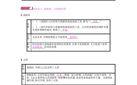 七年级历史下册第二单元辽宋夏金元时期民族关系发展和社会变化第13课宋元时期的科技与中外交通课时作业新人教版20190220270_初中全科电子版试卷练习试题_历史_历史人教版7下试卷