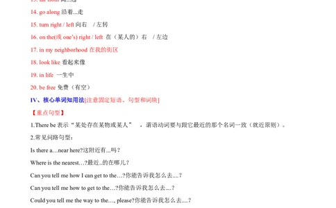 Unit8Isthereapostofficenearhere-七年级英语下册同步必背知识清单（人教版）_初中全科电子版试卷练习试题_英语_7年级下册-初中人教版英语_人教英语七年级下知识总结（012份）