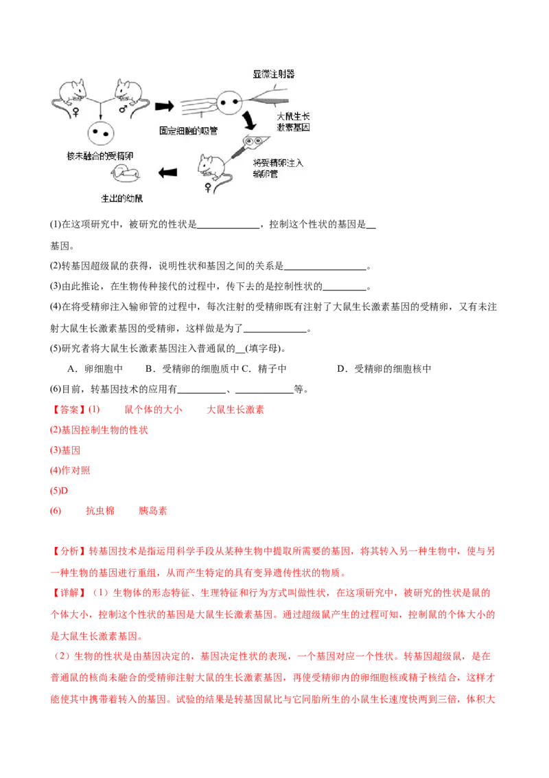 2024年中考押题预测卷01（海南卷）-生物（全解全析）_初中全科电子版试卷练习试题_生物_2024中考模拟题生物(1)_押题预测
