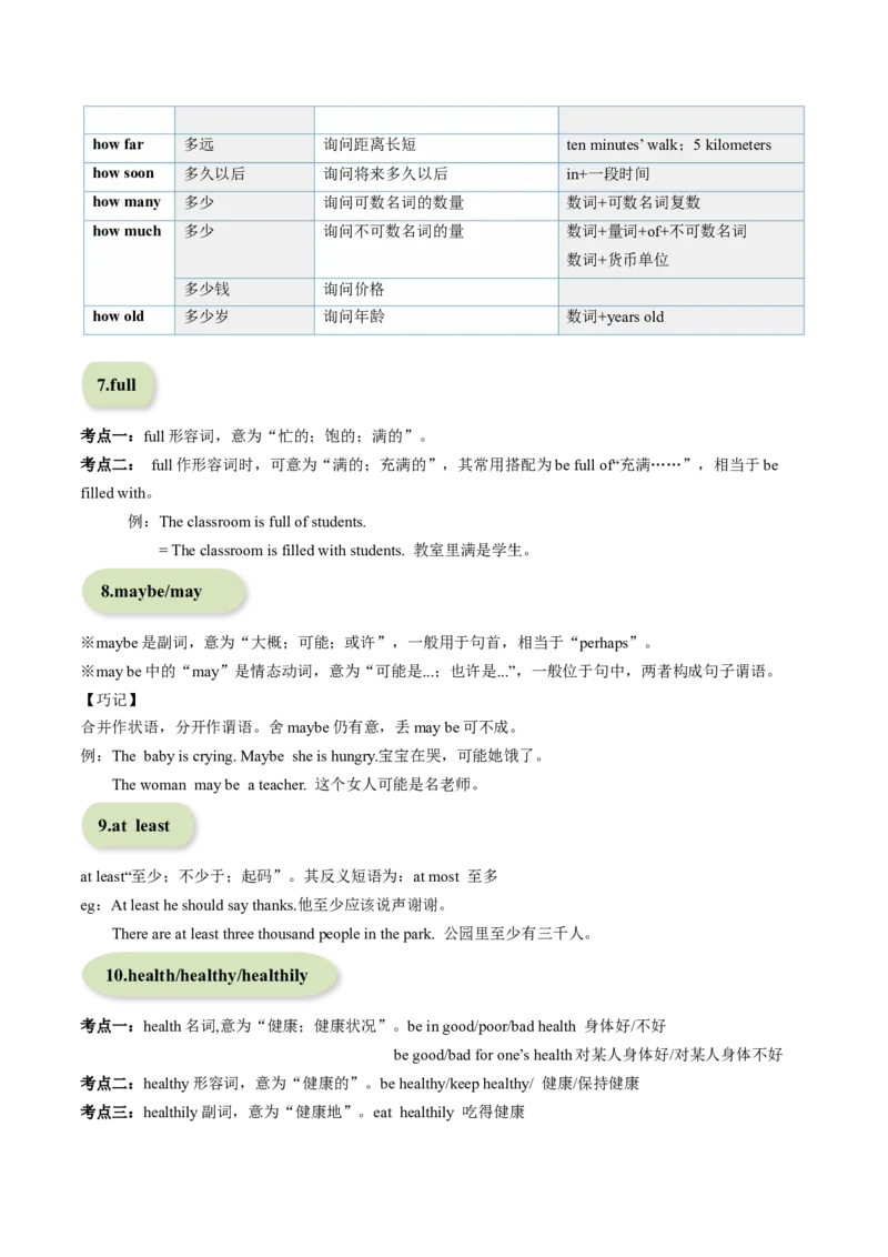 专题02+核心考点归纳考点清单-2023-2024学年八年级英语上学期期末考点大串讲（人教版）_初中全科电子版试卷练习试题_英语_8年级上册-初中人教版英语_人教英语八年级上培优专项